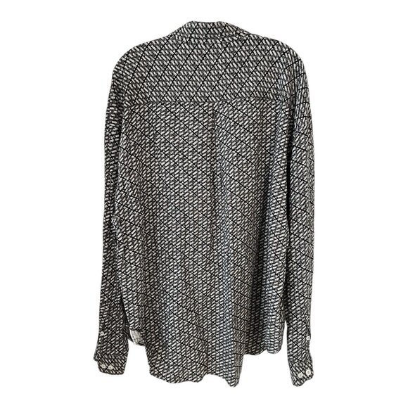 Vintage Guess “Classic” Long-Sleeve Shirt – XL – Geometric Rayon-Linen Blend – C - Picture 3 of 4